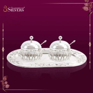 Tray with 2 bowl and spoon