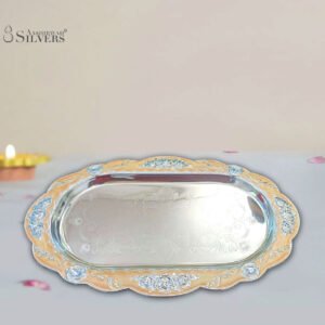 Flower Peach Enamel Tray