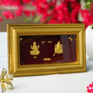 Gold Frame Laxmi Ganesh